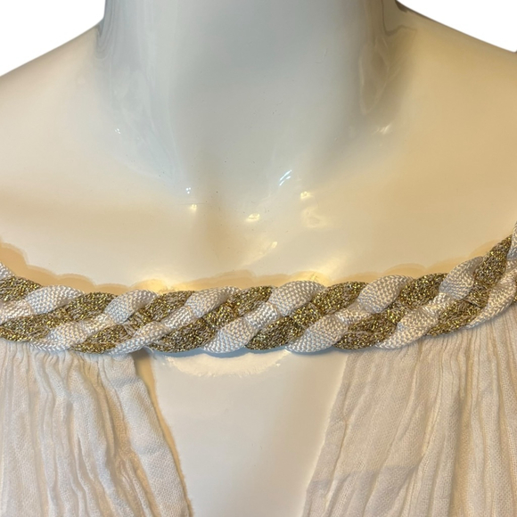 Grimani Penelope Hand Crafted Greek Dress, O/S, White Crinkle Cotton - Picture 5 of 16